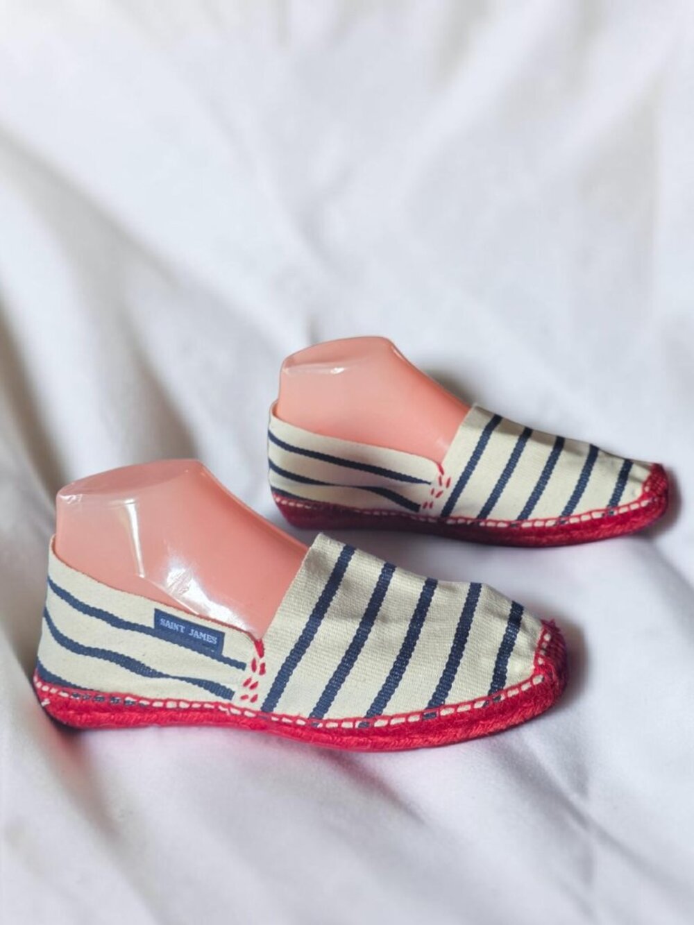 EUC ST. JAMES (8.5/9) Striped Red/White/Blue Espadrilles Cotton Canvas